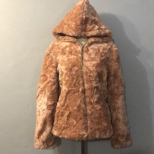 Rampage Pink Faux Fur Coat Jacket Small Cute 😍